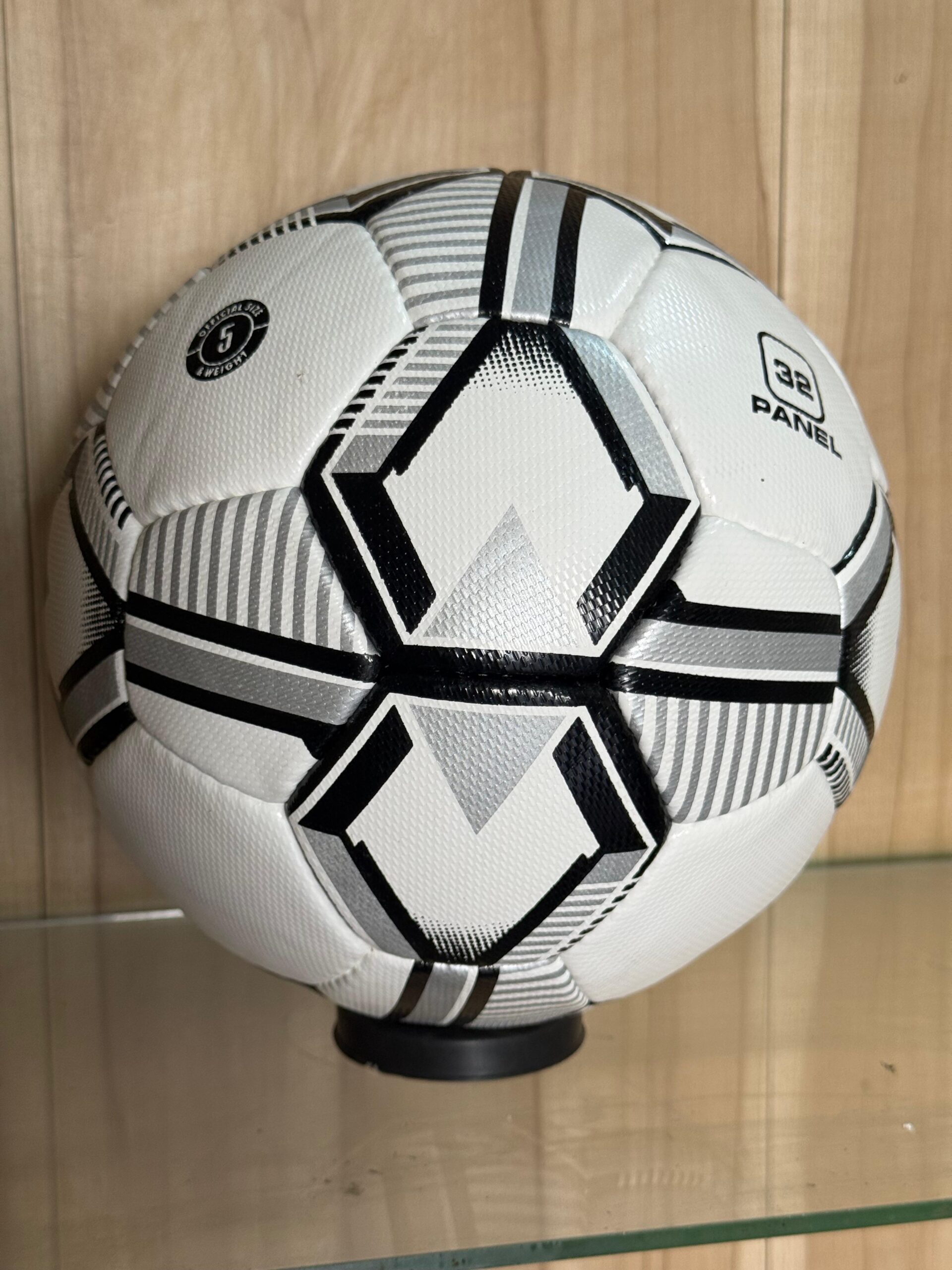 White, Black & Grey Pattern Soccer Ball – Durable Training & Match Use