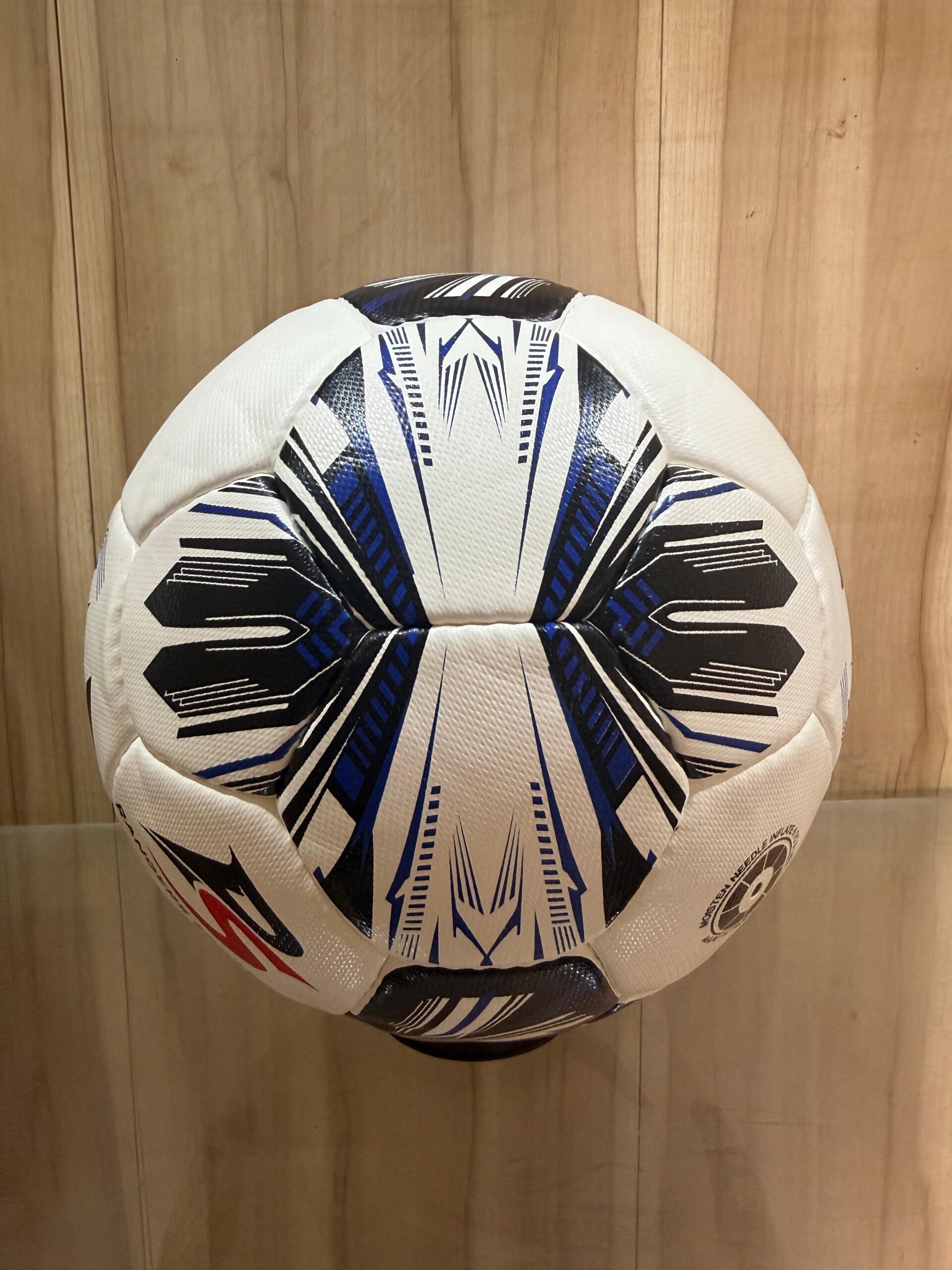 Premium White Soccer Ball with Black & Blue Graphics – Match & Training Use