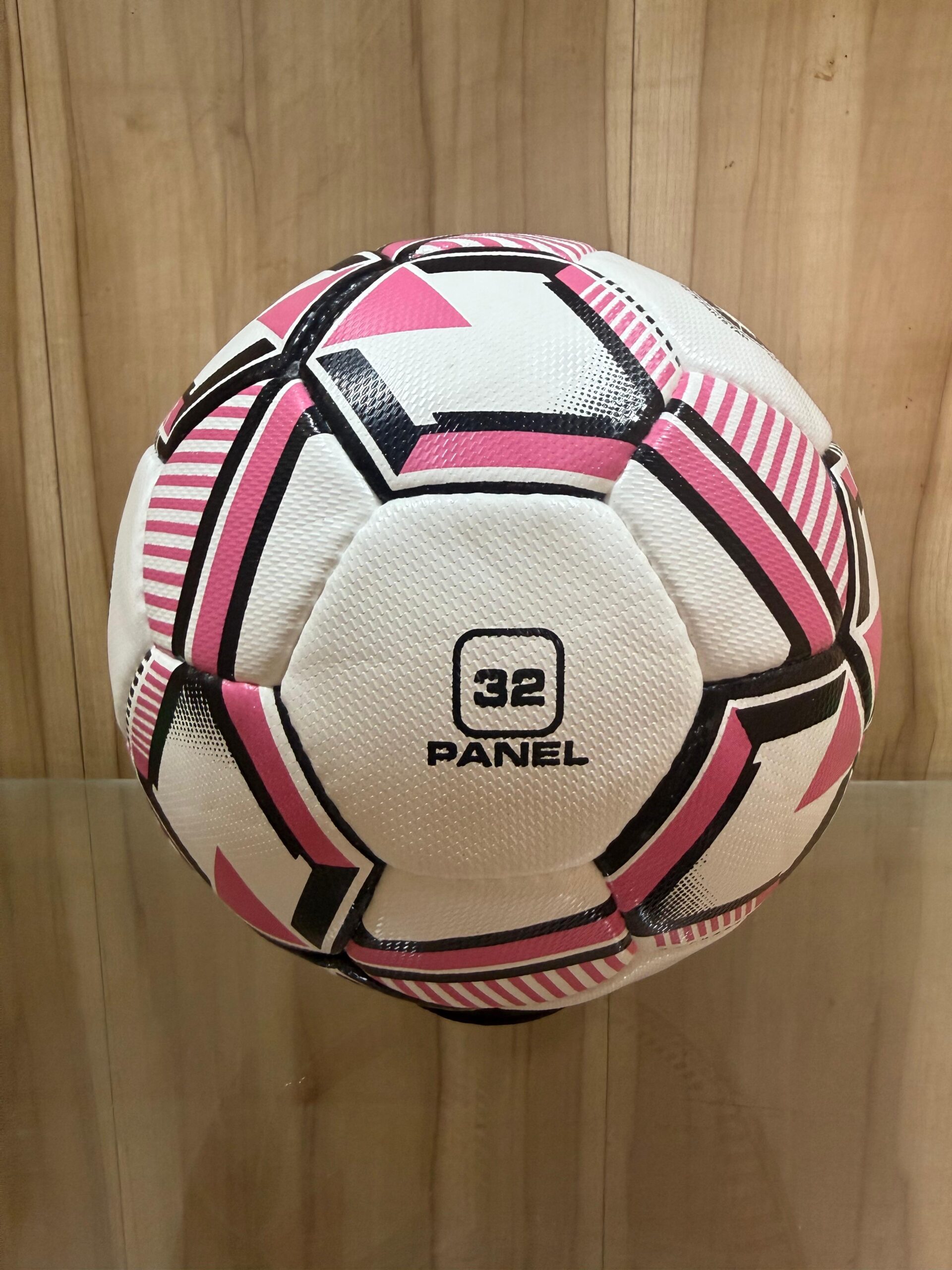 Premium White Soccer Ball with Black & Pink Geometric Design – Training & Match Football