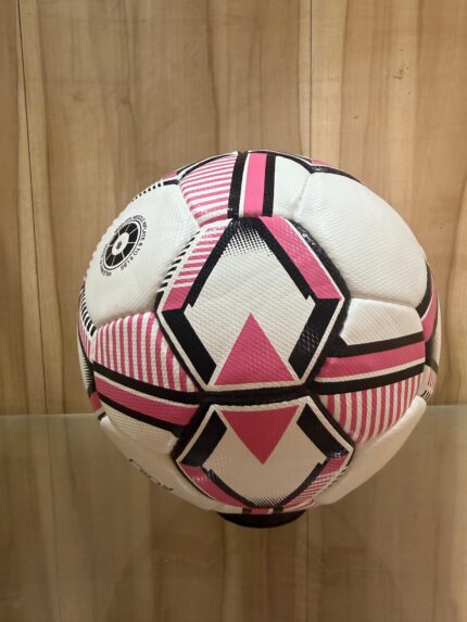 Premium White Soccer Ball with Black & Pink Geometric Design – Training & Match Football