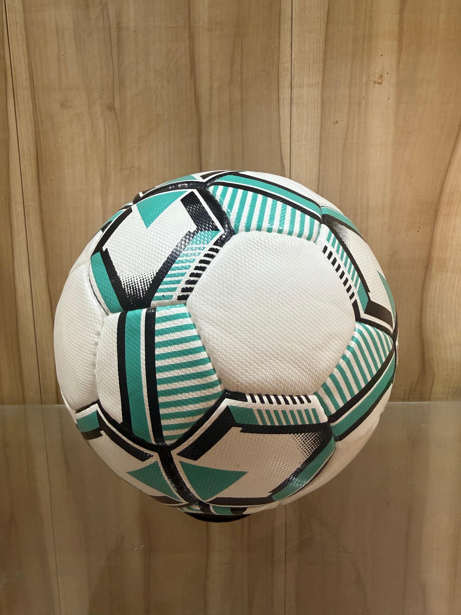 Premium White Soccer Ball with Black & Mint Green Design – Training & Match Football