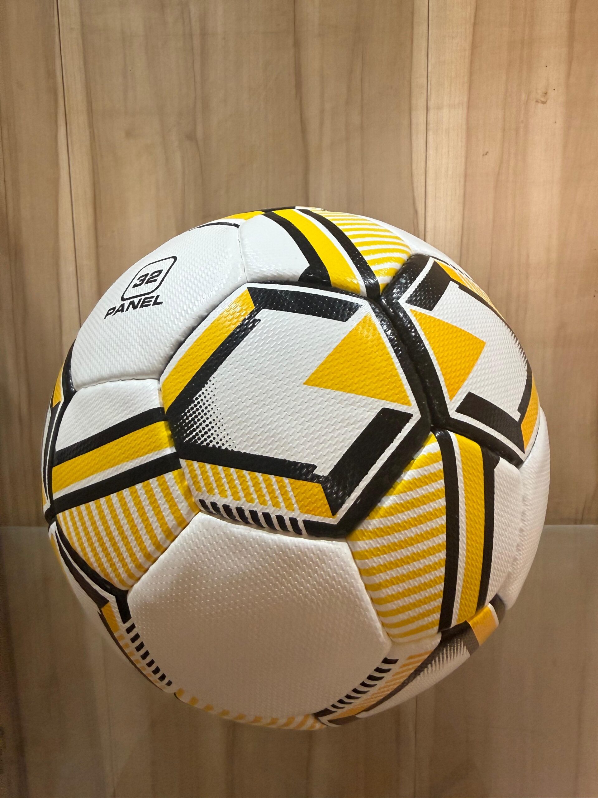 Premium White & Yellow Soccer Ball with Black Geometric Design – Training & Match Football
